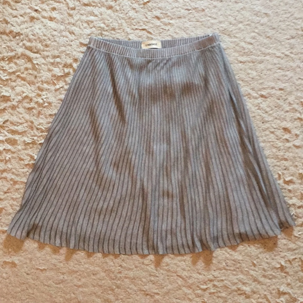 L’Agence Grey Textured Skirt